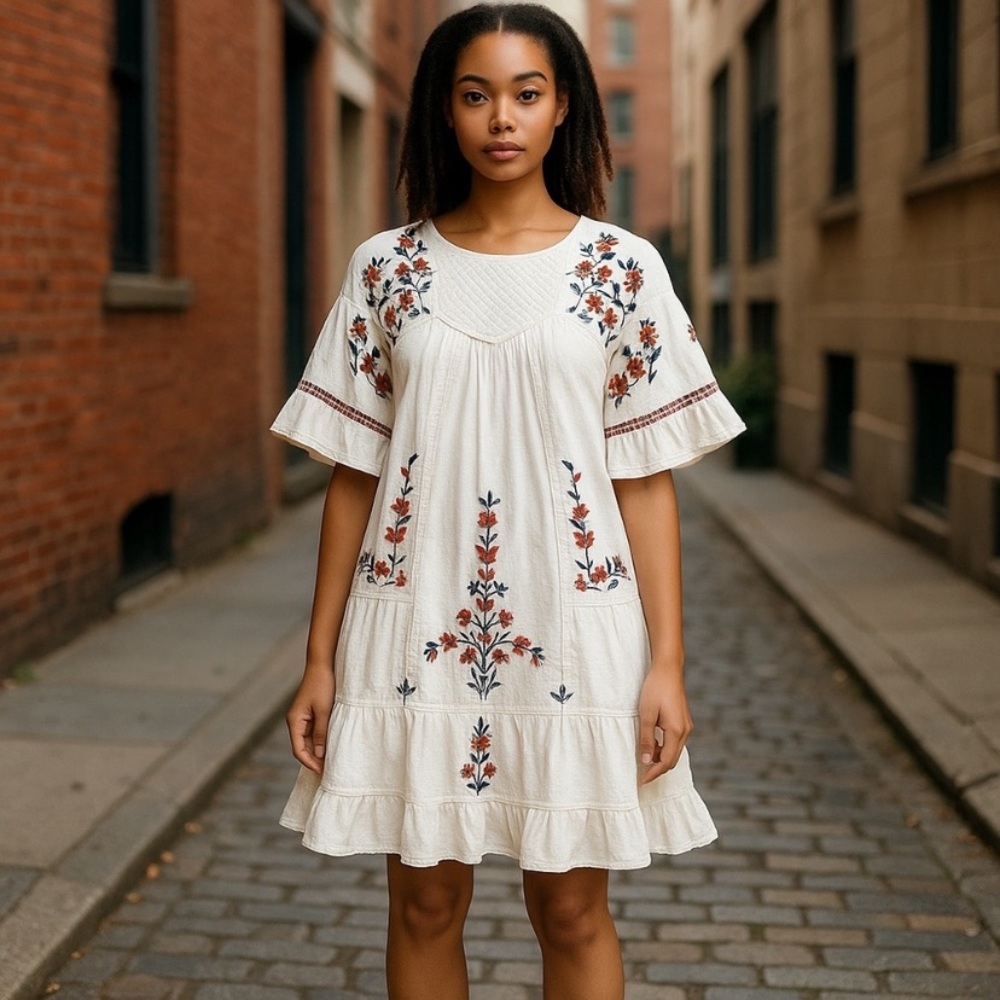 EUC Free People Pavlov Embroidered Dress
